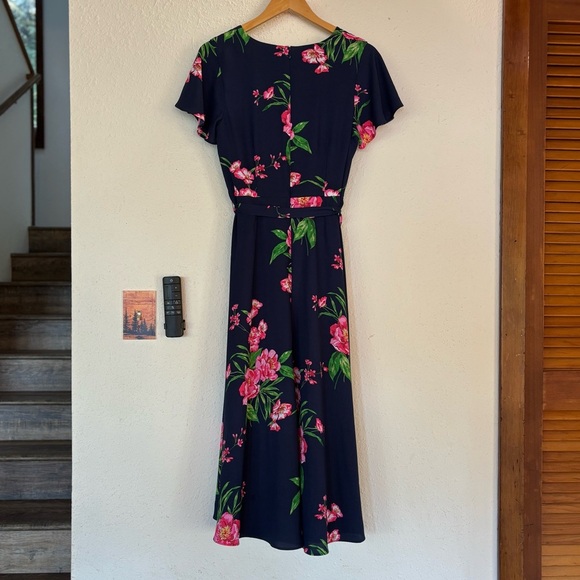 Talbot’s Dark Blue and Pink Floral Dress size L - Picture 7 of 7